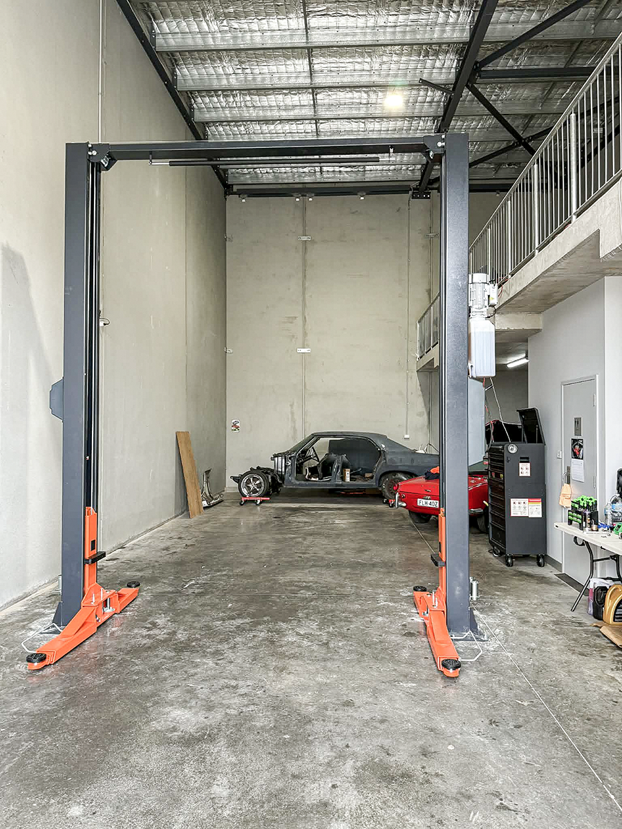A full view of the hoist bay and workshop.